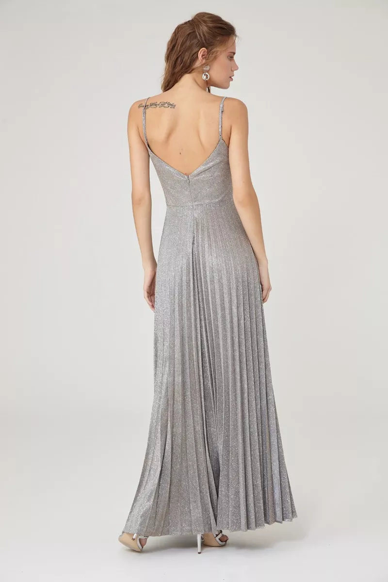 Silver glare sleeveless maxi dress